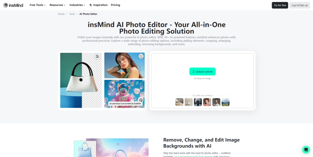 Meilleur éditeur de photos AI par insMind Alternative