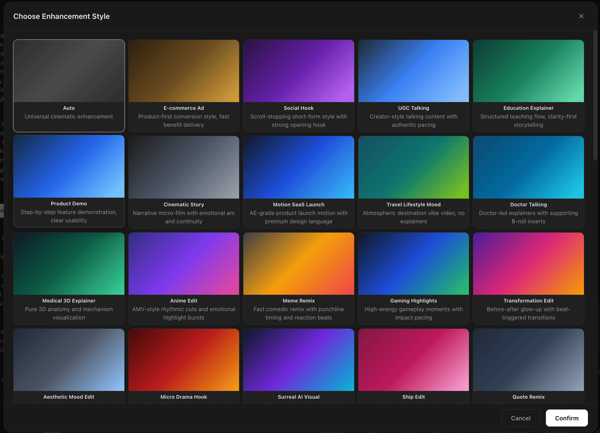 Enhance and Style Options
