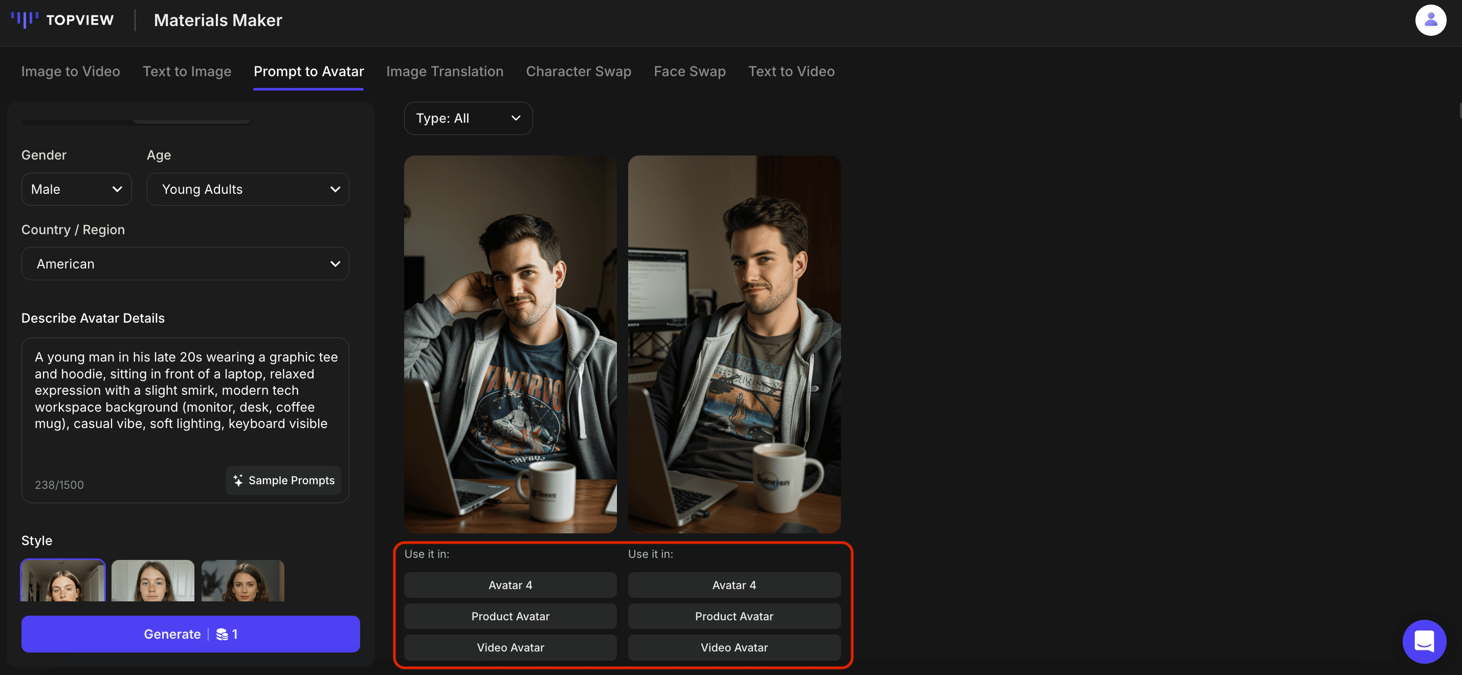Avatar Creation Options