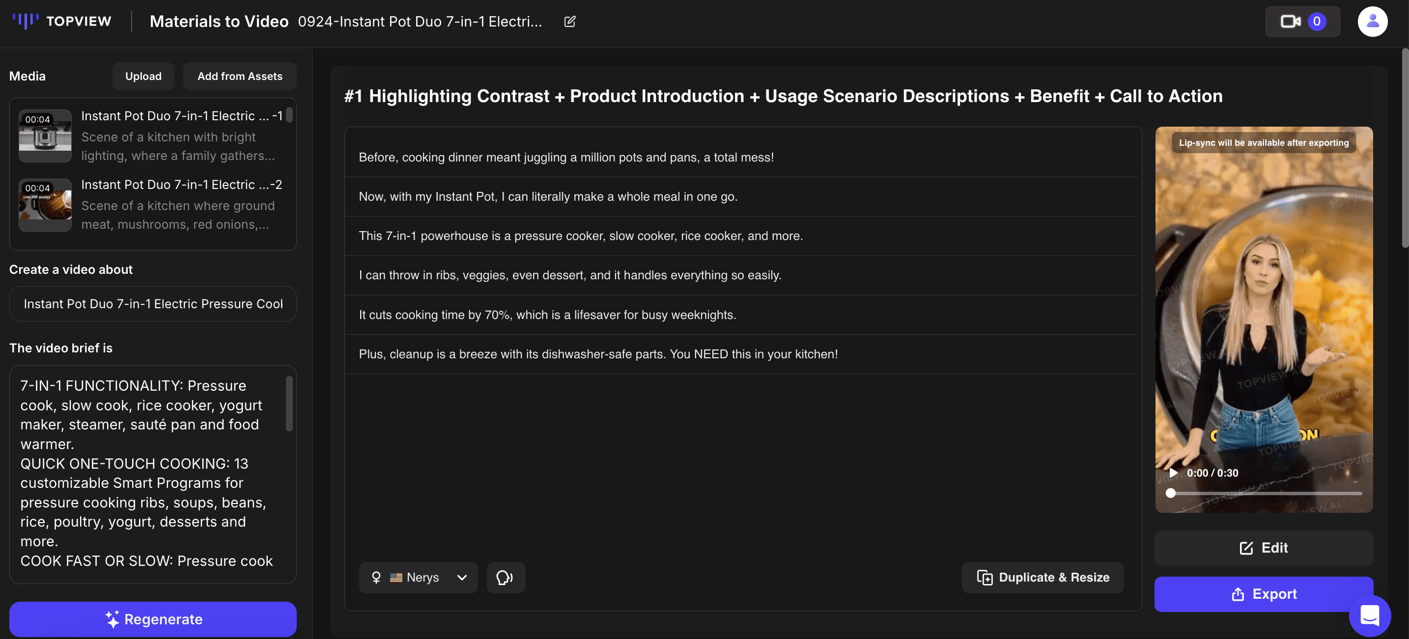 Script and Video Generation