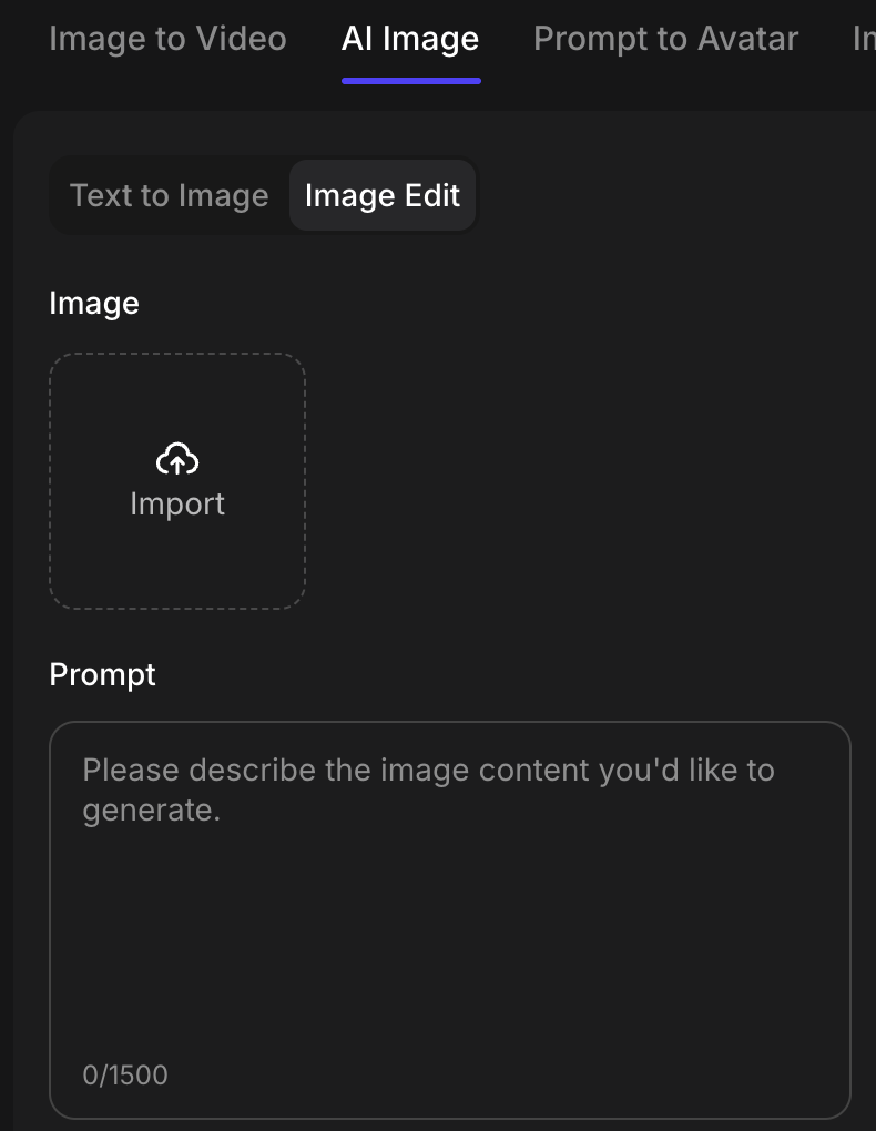 Image Edit Interface
