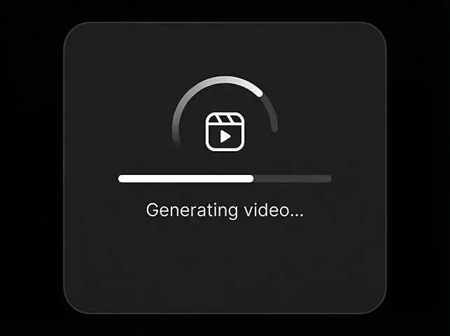 Video generation progress interface