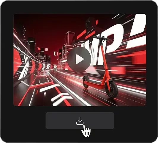 Video download interface after generation