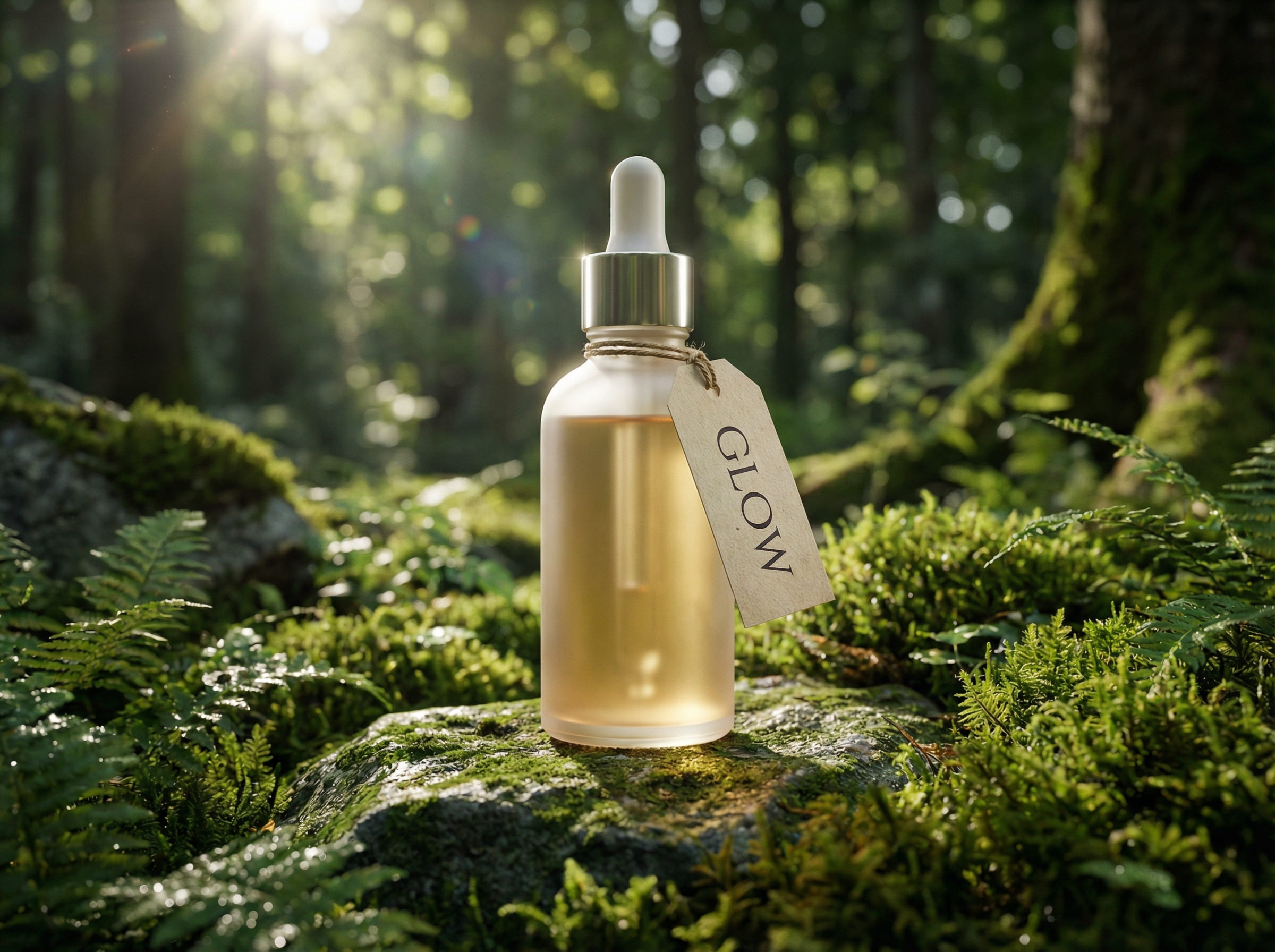 Serum Bottle with GLOW label