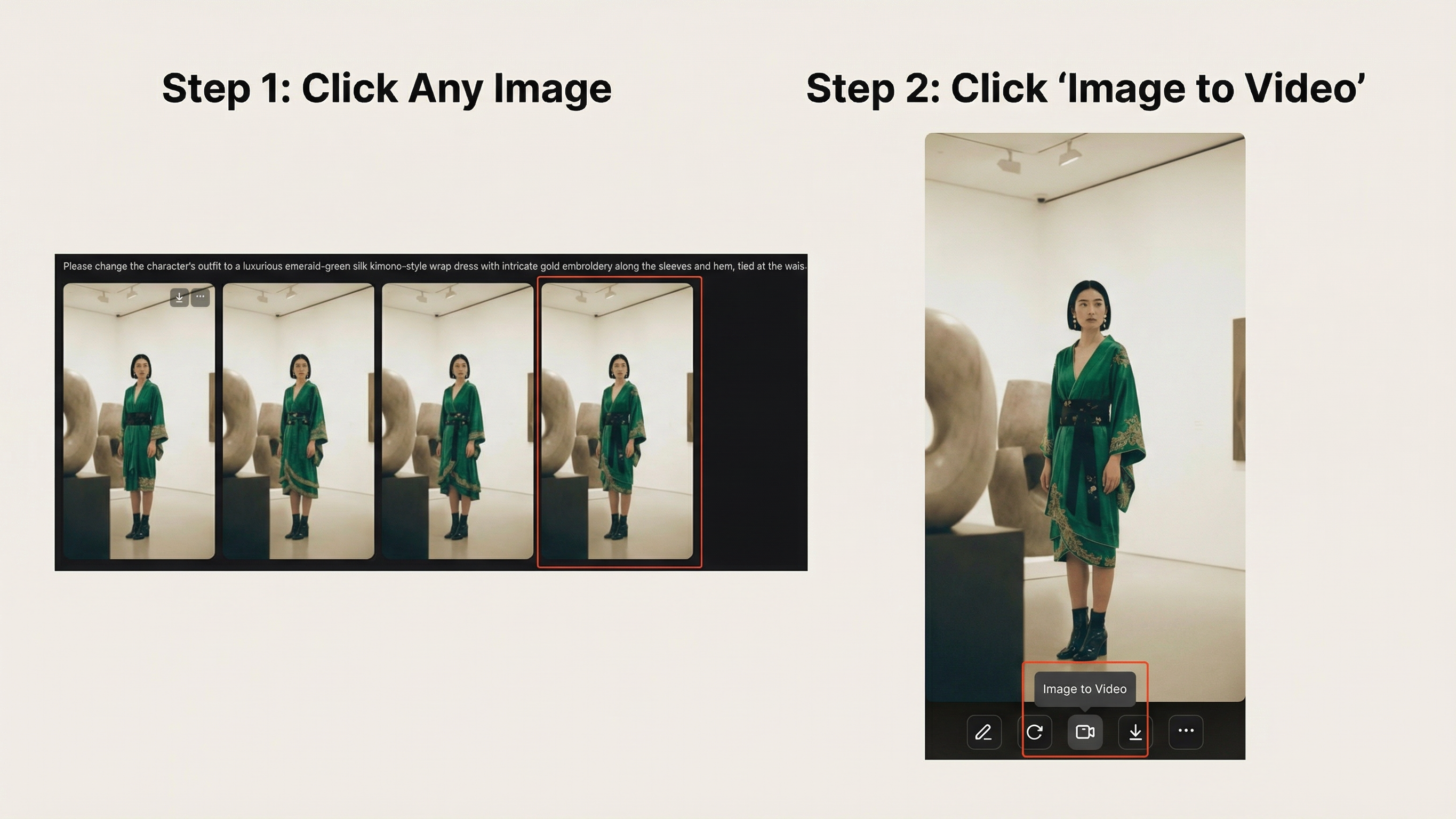 Instruction: How to click Image to Video in Topview