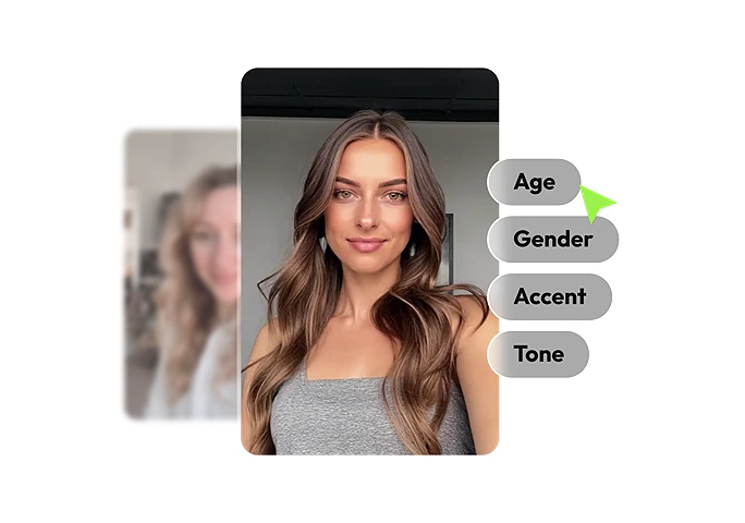 Realistic AI UGC Avatars - Create authentic product demos and testimonials with ultra-realistic AI models featuring natural expressions.