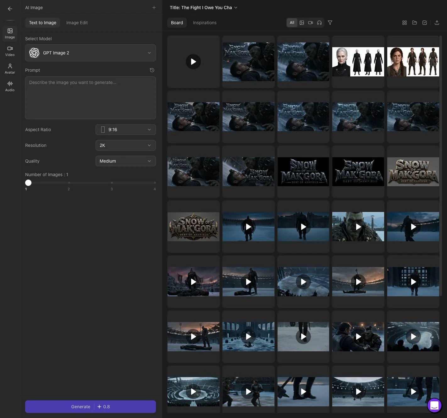 Drama Studio project board asset library